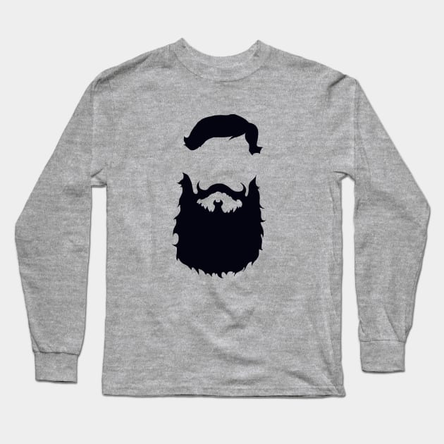 Black beard Long Sleeve T-Shirt by DarkoRikalo86